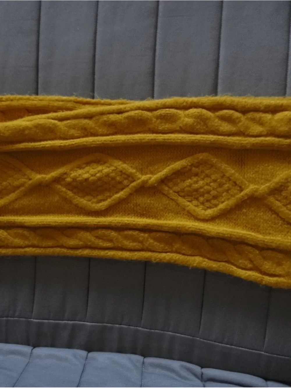 Mustard Cable Knit Women’s Scarf
